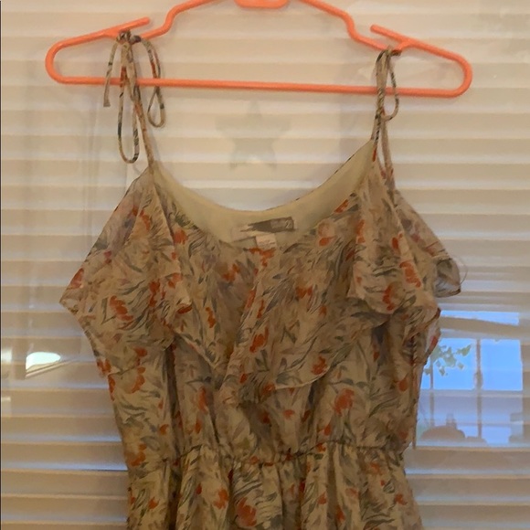 Midi floral summer dress with tied straps - Picture 2 of 4